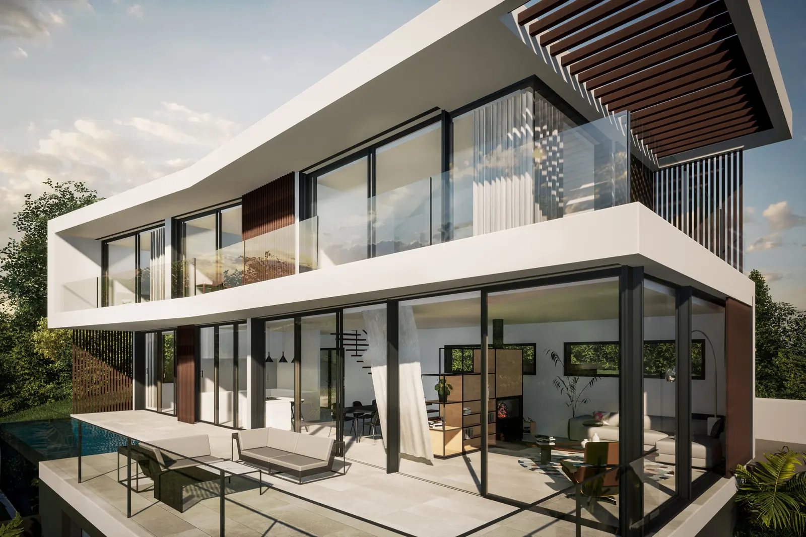 Étude de la maison de Limonest, étage enterré abritant garage et piscine