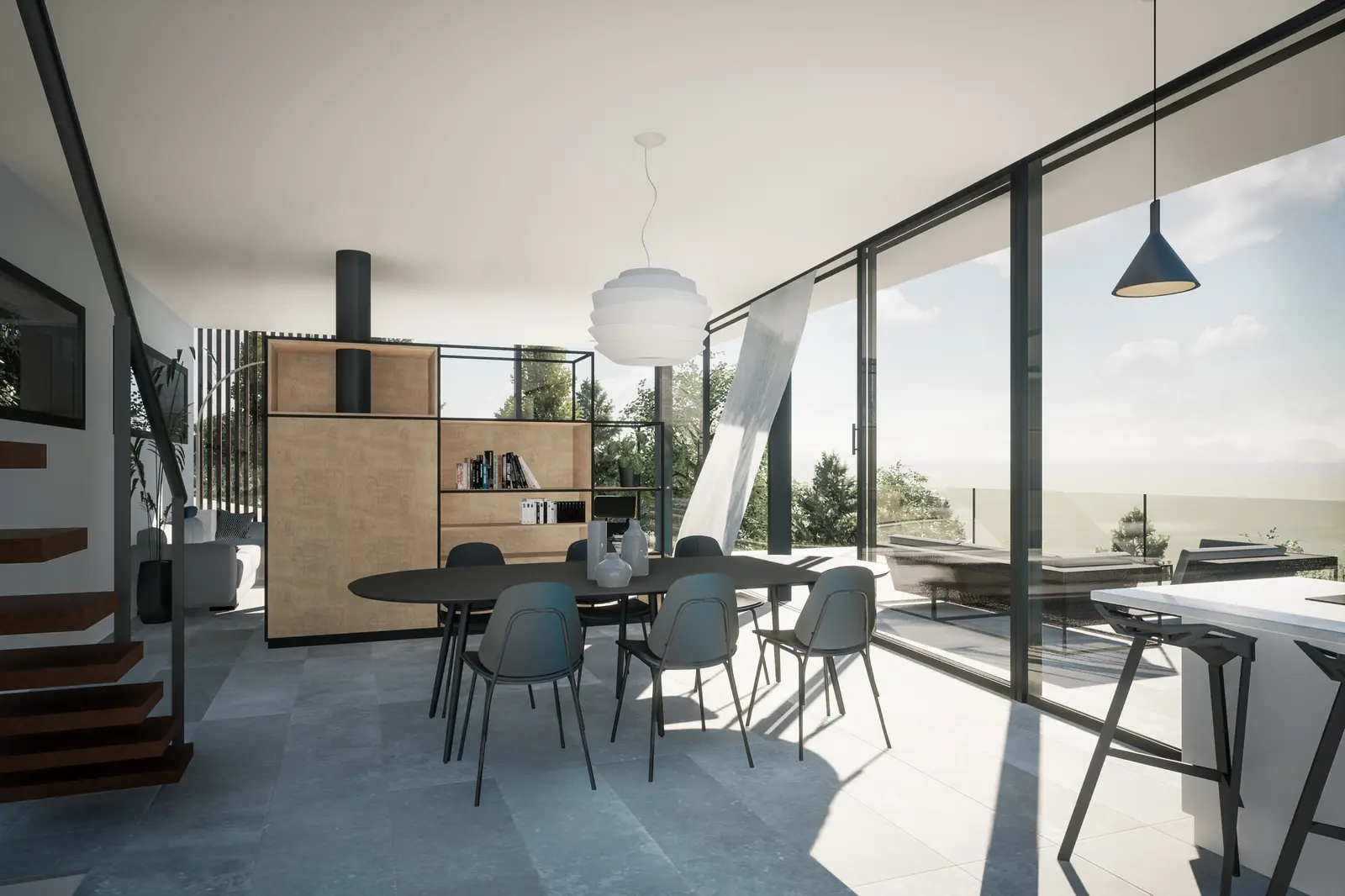 Maison de 380 m² sur trois niveaux à Limonest, perspective d'étude