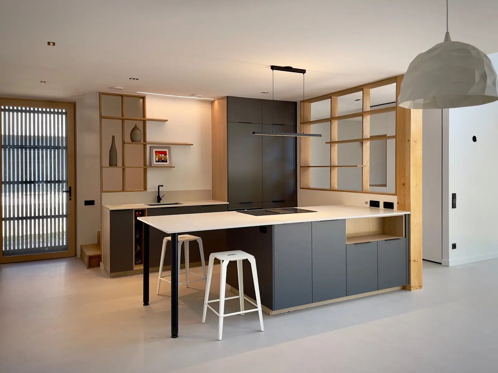 Vue extérieure de la maison passive de Chambéry dans son terrain